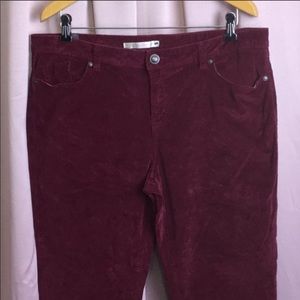 Lauren Conrad burgundy corduroy pants